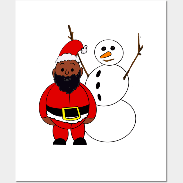 Santa and a Snowman Wall Art by Stephanie Kennedy 